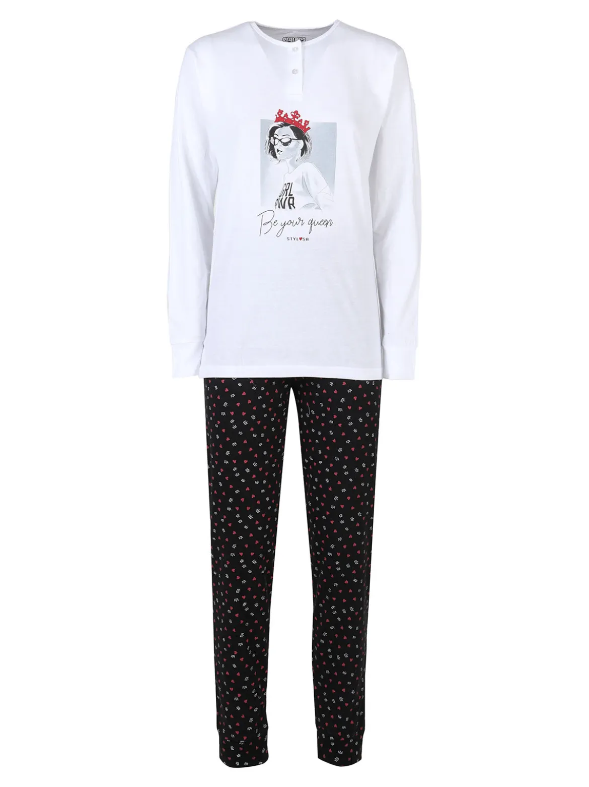 Stylosa Pigiama lungo da donna in cotone