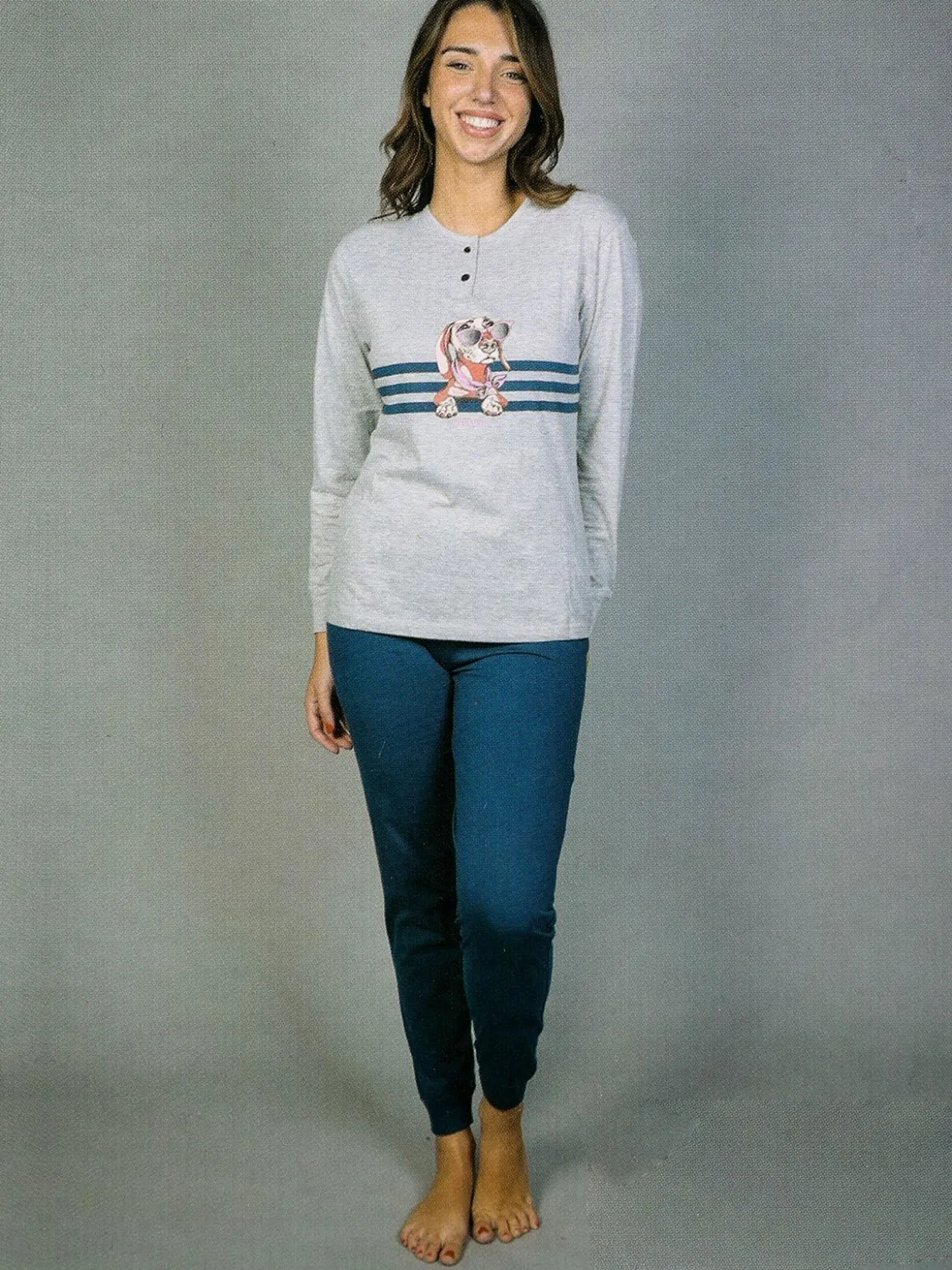 Stylosa Pigiama lungo da donna in cotone