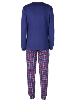 Stylosa Pigiama lungo da donna in cotone con pantaloni a quadri