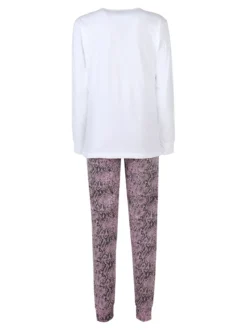 Stylosa Pigiama lungo da donna in cotone con stampe