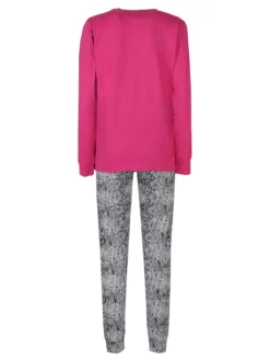 Stylosa Pigiama lungo da donna in cotone con stampe