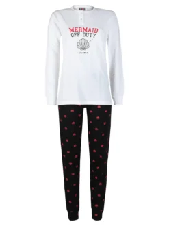 Stylosa Pigiama lungo donna in cotone con stampe
