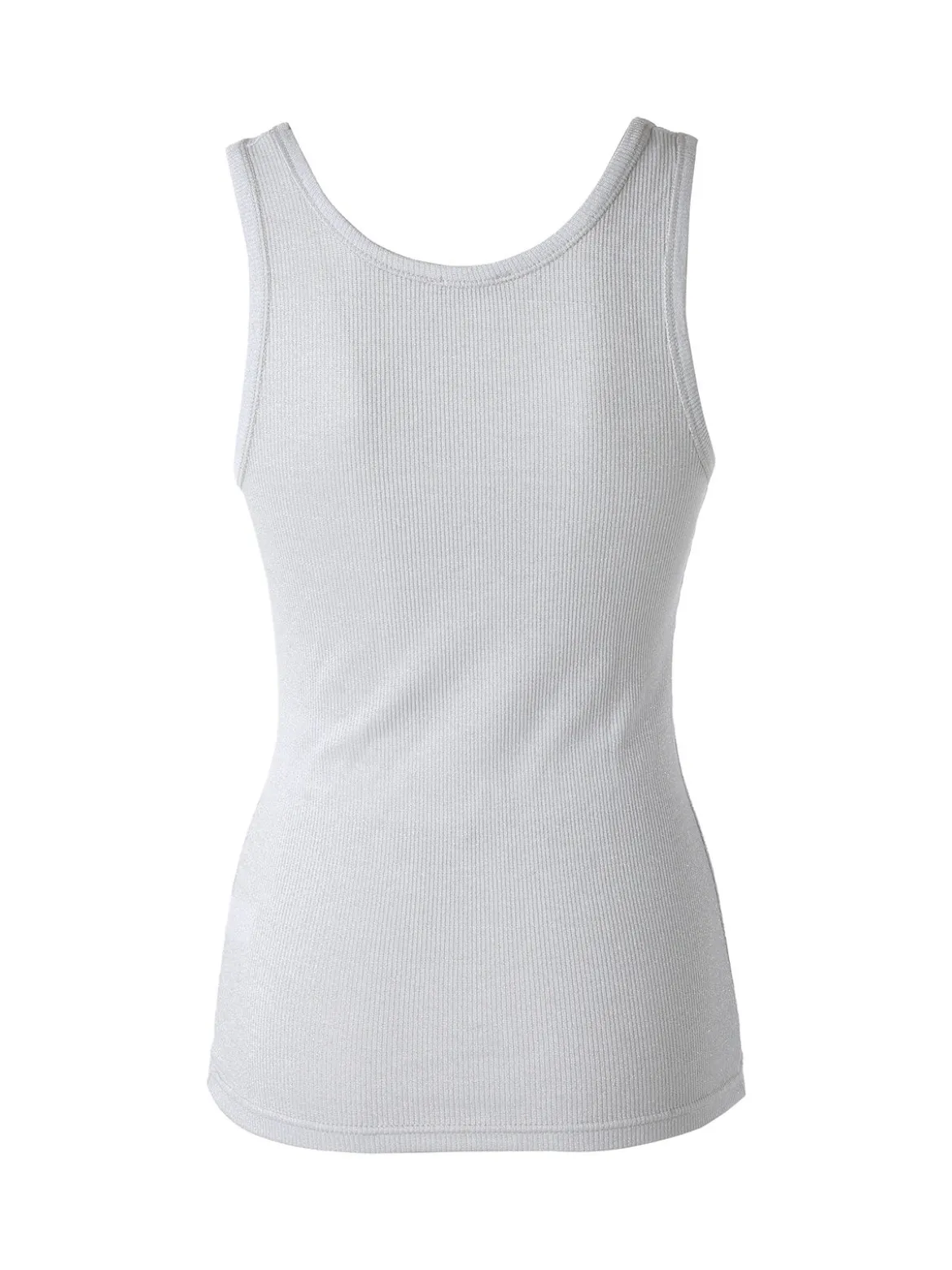 Sublyme Top donna a costine in lurex - argento