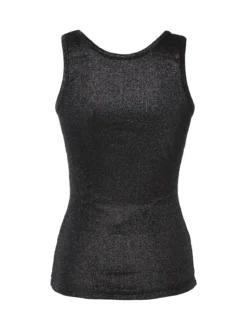 Sublyme Top donna a costine in lurex - nero