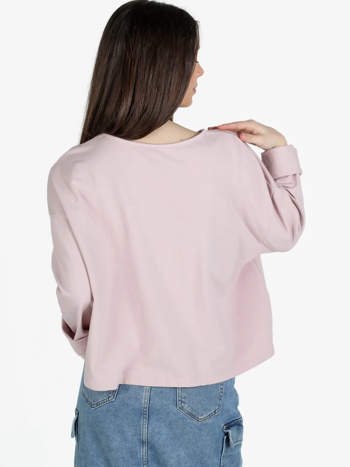 Sun Sun T-shirt cropped da donna con tasca