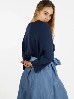 Sun Sun T-shirt cropped da donna con tasca