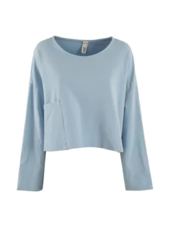 Sun Sun T-shirt cropped da donna con tasca