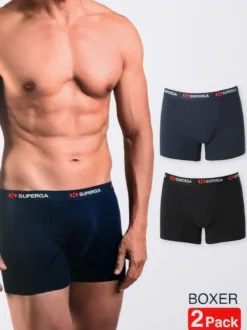 Superga Confezione da 2 boxer uomo in cotone