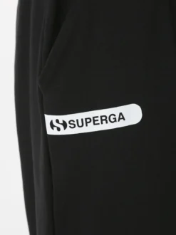Superga Pantaloni tuta da donna in felpa con coulisse e polsini - nero