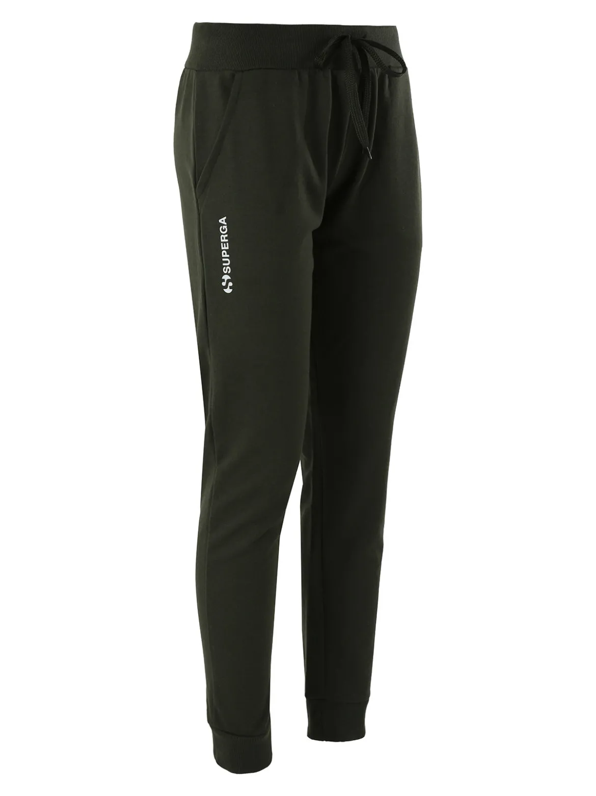 Superga Pantaloni tuta da donna in felpa con coulisse e polsini - militare