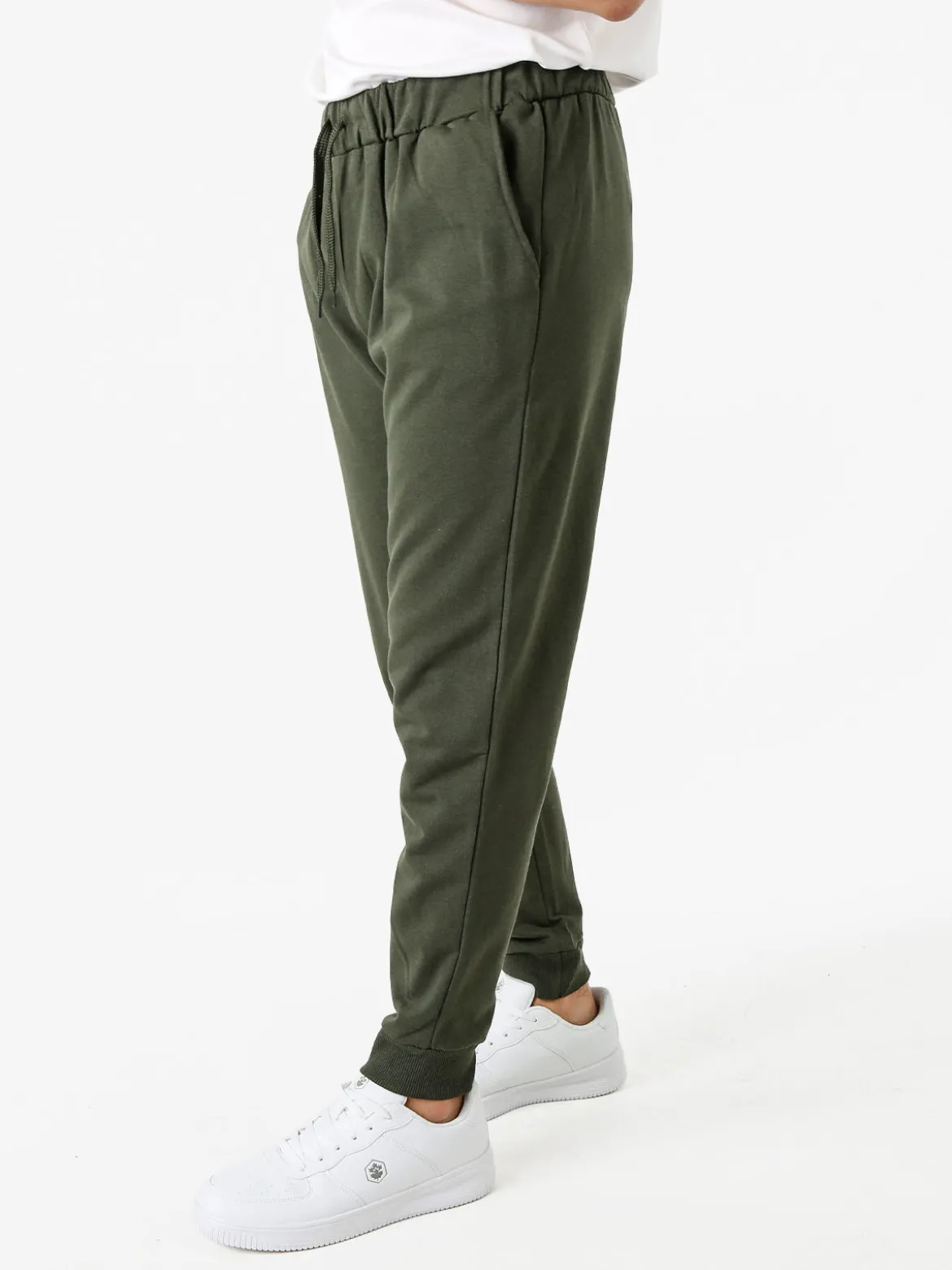 Superga Pantaloni tuta da uomo in felpa con coulisse e polsini - militare