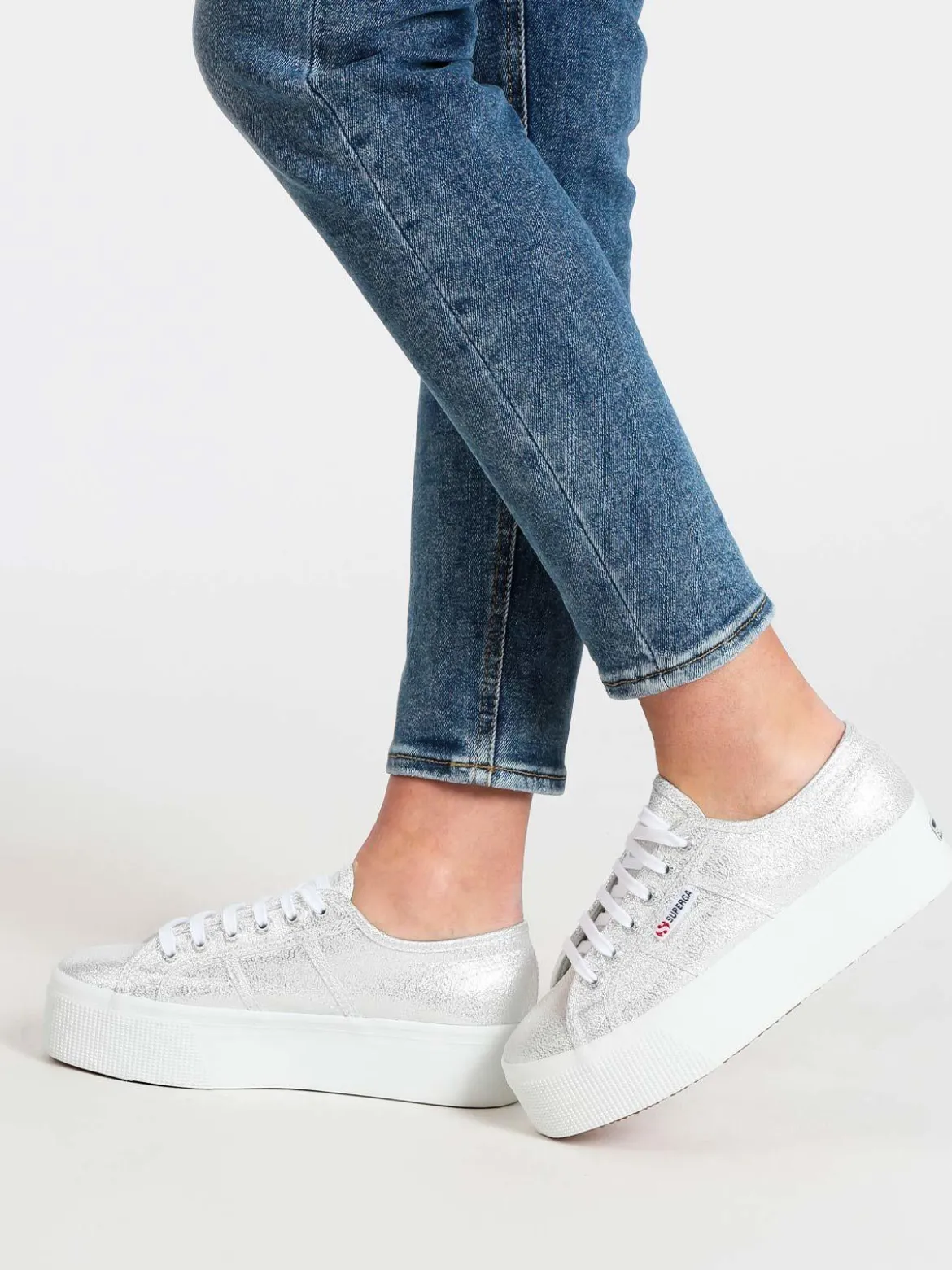 Superga Scarpe in tela donna con platform 2790 LAME