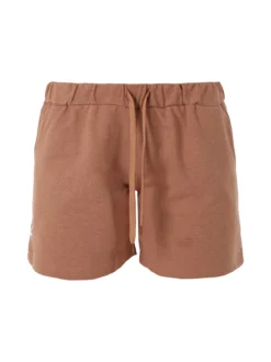 Superga Shorts donna in misto cotone con logo - cuoio