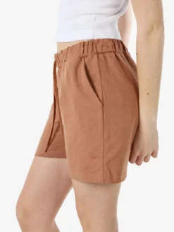 Superga Shorts donna in misto cotone con logo - cuoio