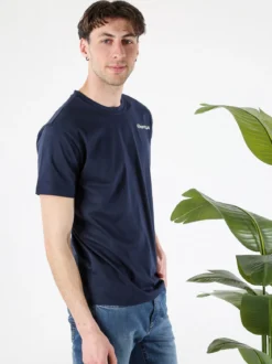 Superga T-shirt da uomo in cotone con logo - blu scuro