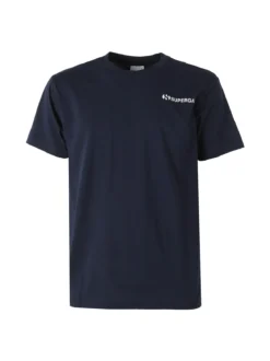 Superga T-shirt da uomo in cotone con logo - blu scuro