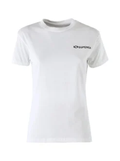 Superga T-shirt girocollo da donna in cotone con logo - bianco