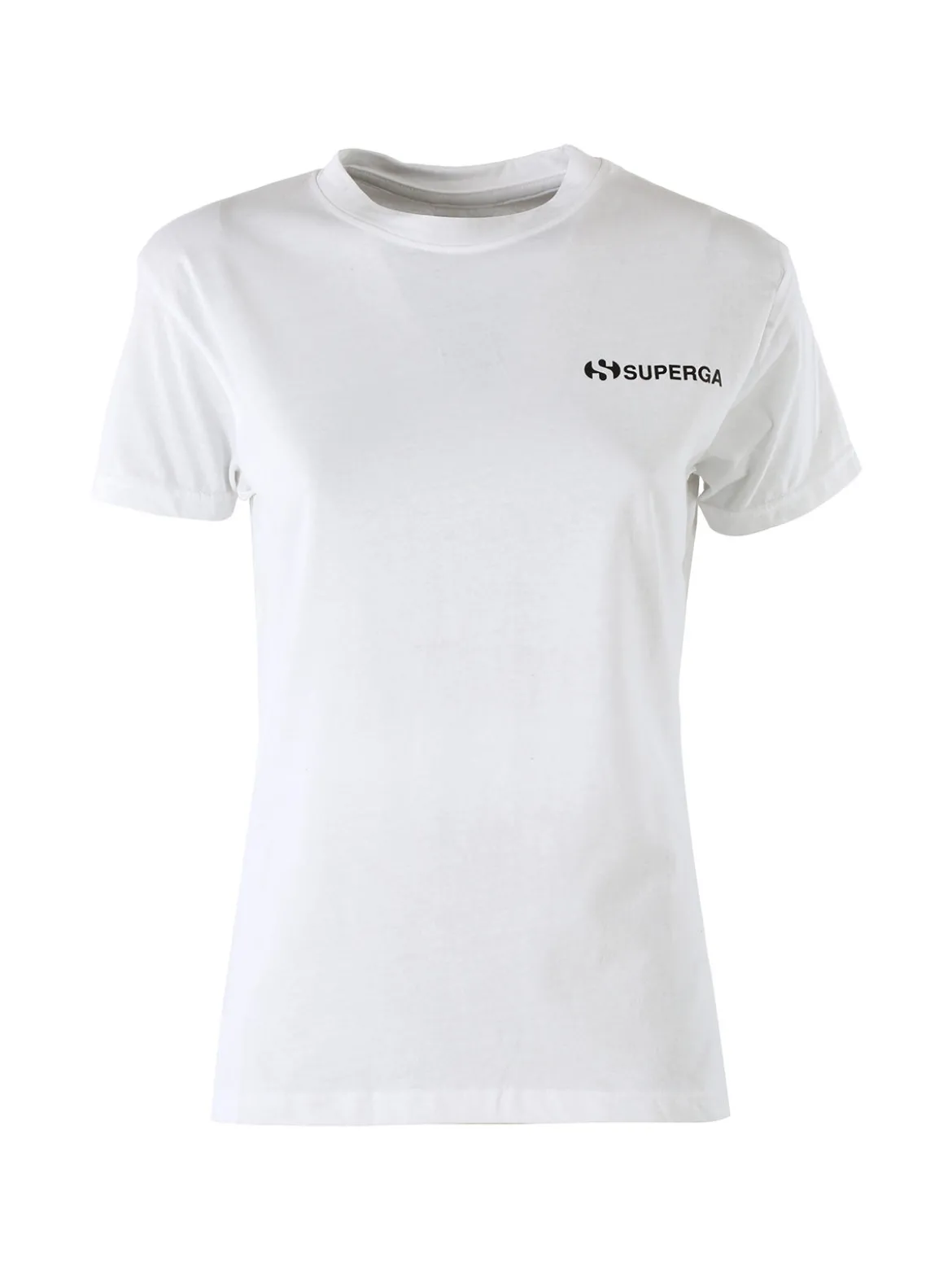 Superga T-shirt girocollo da donna in cotone con logo - bianco