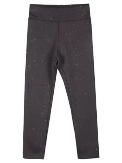 Super Star Leggings felpati da bambina con glitter - antracite