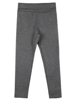 Super Star Leggings felpati da bambina con glitter - grigio