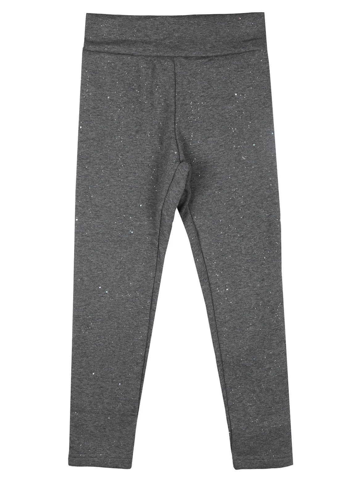 Super Star Leggings felpati da bambina con glitter - grigio