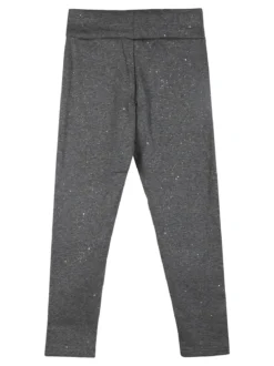Super Star Leggings felpati da bambina con glitter - grigio