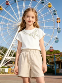 Sweet Junior Completo da bambina 2 pezzi con t-shirt e shorts