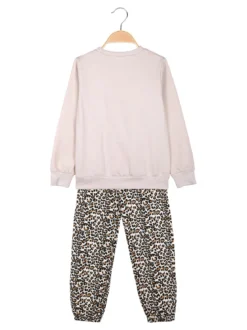 Sweet Junior Completo 2 pezzi animalier da bambina - beige