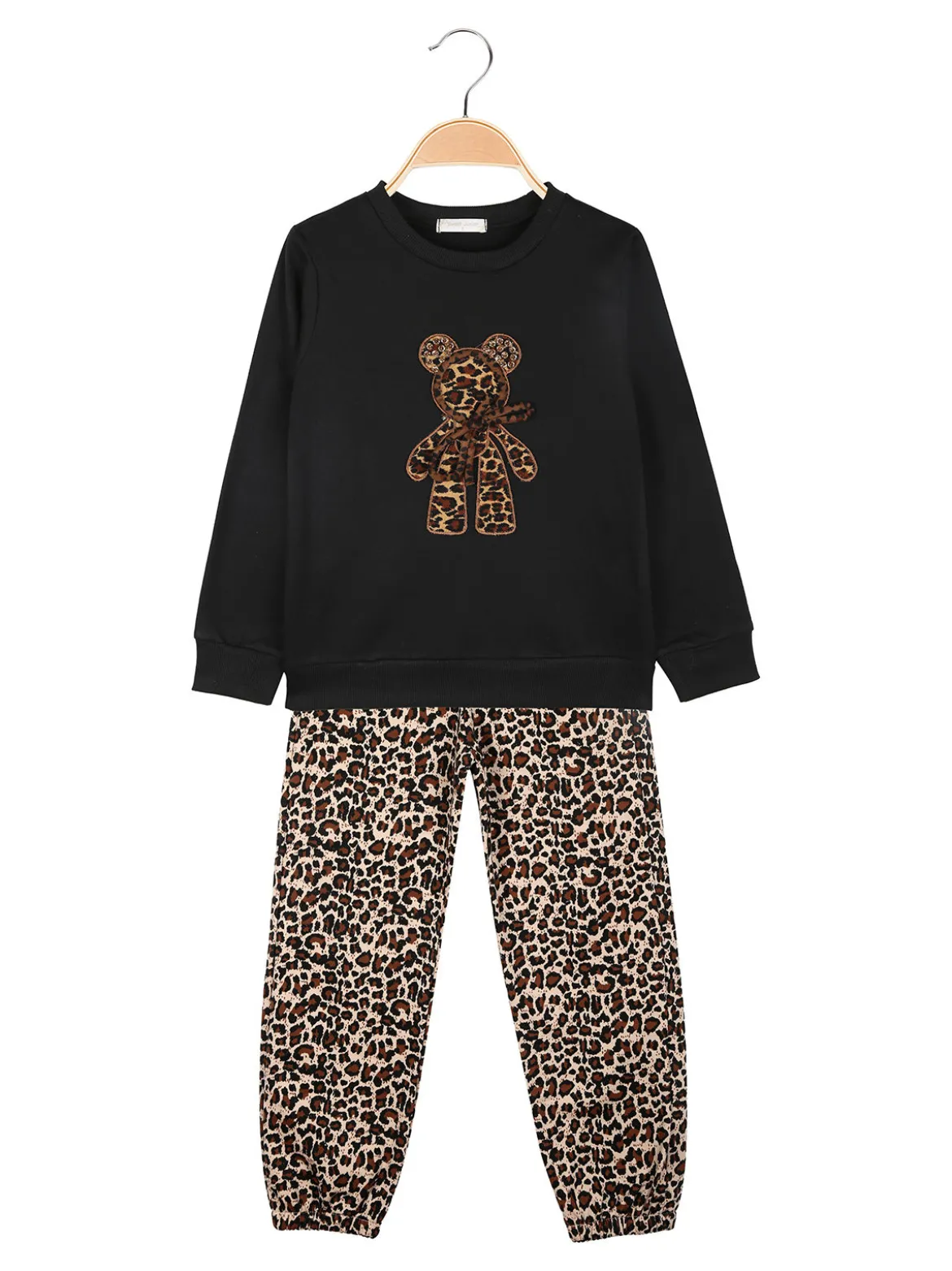 Sweet Junior Completo 2 pezzi animalier da bambina - nero