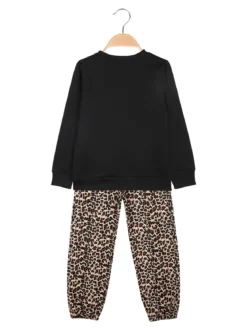 Sweet Junior Completo 2 pezzi animalier da bambina - nero