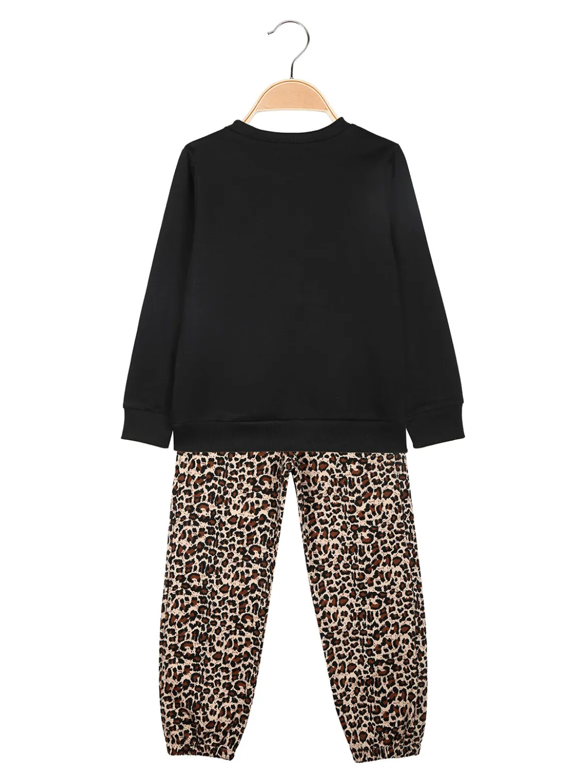 Sweet Junior Completo 2 pezzi animalier da bambina - nero