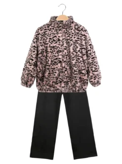 Sweet Junior Completo 3 pezzi da bambina con giacca in ecopelliccia