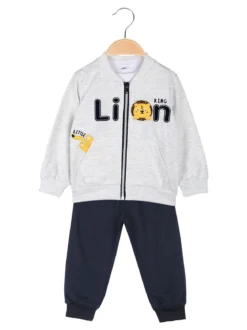 Sweet Junior Completo 3 pezzi da neonato con chiusura zip - grigio chiaro