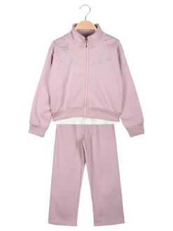 Sweet Junior Completo tuta da bambina 3 pezzi con strass - rosa