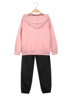 Sweet Junior Completo tuta 3 pezzi da bambina con cappuccio e zip - corallo