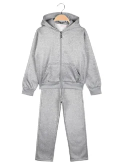 Sweet Junior Completo tuta 3 pezzi da bambina con cappuccio e zip - grigio