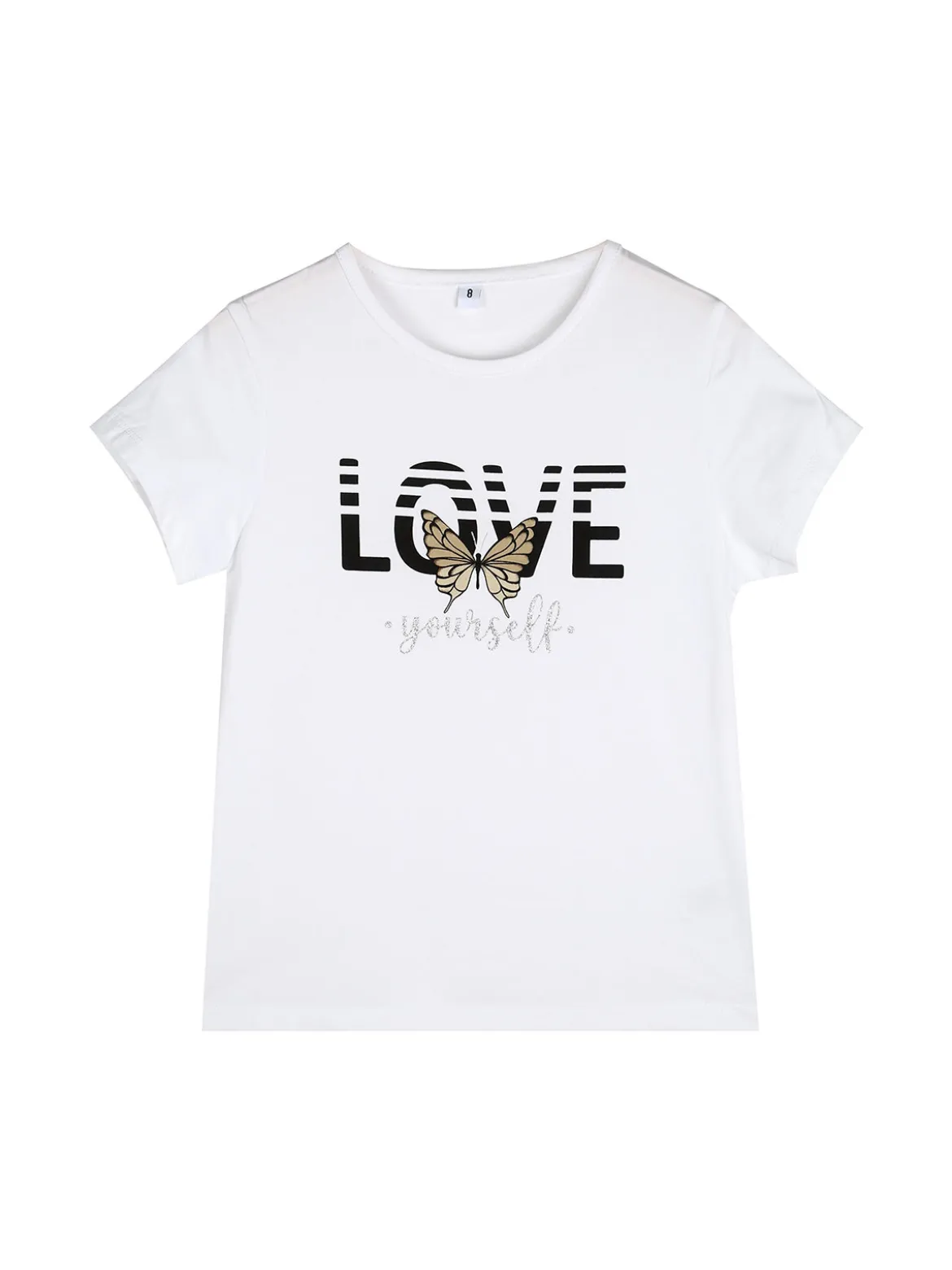 Sweet Junior Completo tuta 3 pezzi da bambina con farfalle di strass cappuccio e zip - beige