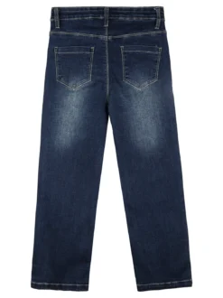 Sweet Junior Jeans da bambina a gamba dritta con fiori di peluche e strass - jeans