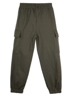 Sweet Junior Pantaloni cargo da ragazza con polsini e coulisse - militare