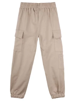 Sweet Junior Pantaloni cargo da ragazza con polsini e coulisse - beige