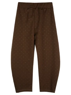 Sweet Junior Pantaloni da bambina a palloncino con micro borchie - moro