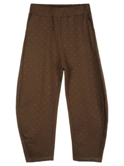 Sweet Junior Pantaloni da bambina a palloncino con micro borchie - moro