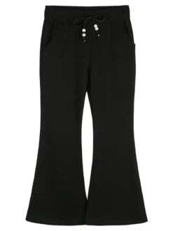 Sweet Junior Pantaloni da bambina a zampa con elastico in vita - nero