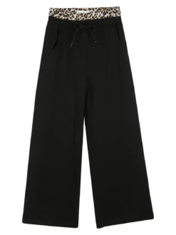 Sweet Junior Pantaloni da bambina in cotone a gamba larga - nero