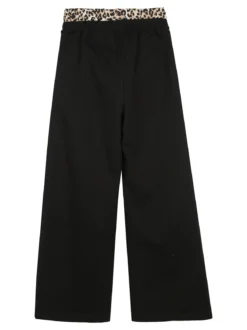 Sweet Junior Pantaloni da bambina in cotone a gamba larga - nero