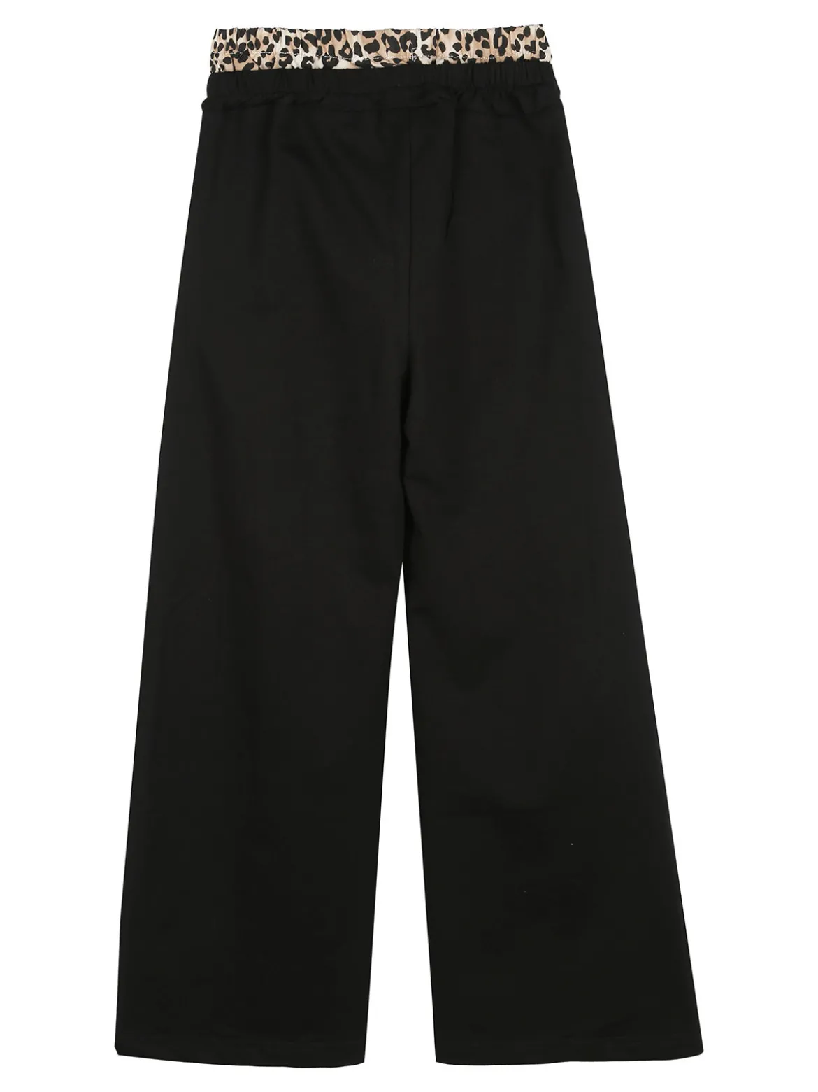 Sweet Junior Pantaloni da bambina in cotone a gamba larga - nero