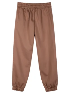 Sweet Junior Pantaloni tuta da bambina con fiori di peluche e strass - marrone