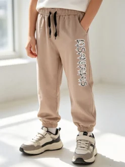 Sweet Junior Pantaloni tuta da bambino con coulisse ed elastico sul finale - khaki