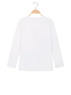 Sweet Junior T-shirt da bambina a maniche lunghe con stampa e strass