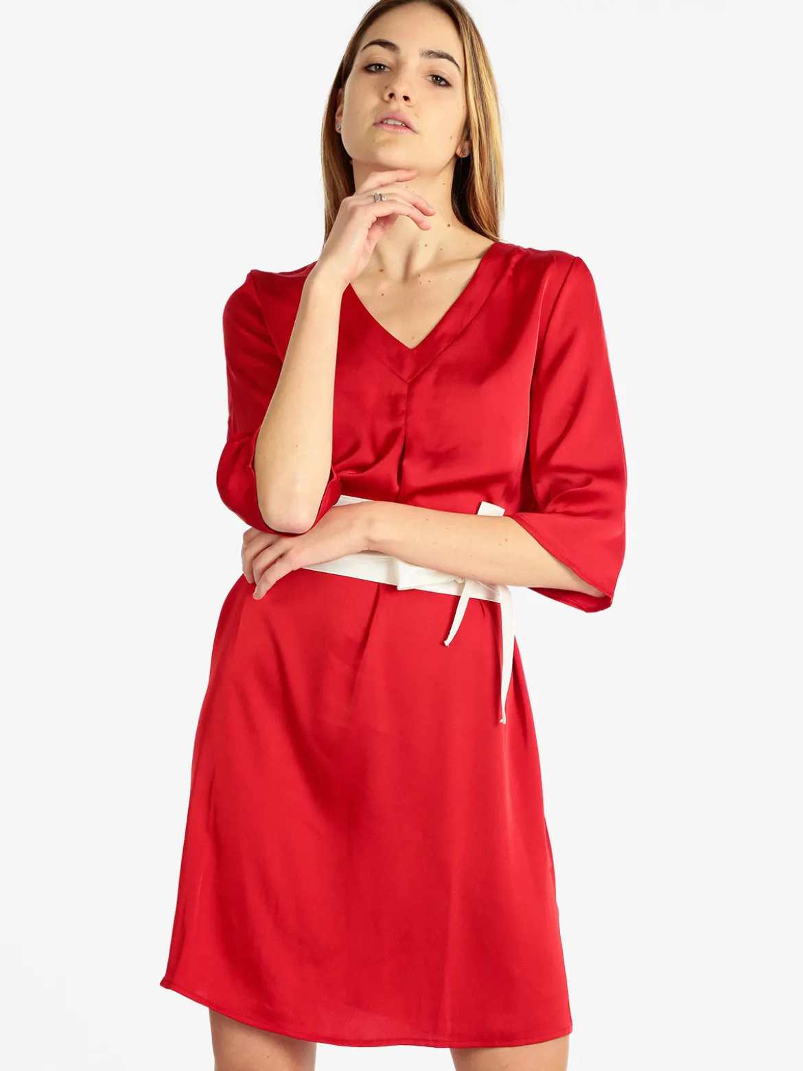 Sweet Miss Abito donna effetto seta con manica a 3/4